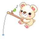 Bear Fishing — cartoon emoji for Slack & Discord