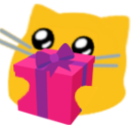 Meow Present Pink — cartoon emoji for Slack & Discord (Discord)
