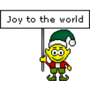 Joy To The World Elf — cartoon emoji for Slack & Discord