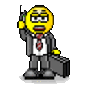 Businessman Phone — pixel-art emoji for Slack & Discord