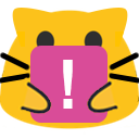 Meow Exclamationpoint — cartoon emoji for Slack & Discord