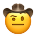 Raised Eyebrow Cowboy — cartoon emoji for Slack & Discord