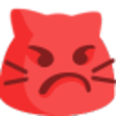 Meow Angry Red — cartoon emoji for Slack & Discord