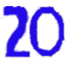 Number 20 Blue Glitch — number emoji for Slack & Discord (Discord)