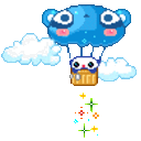Hotairballoon Panda — cartoon emoji for Slack & Discord