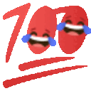 100 Laughing — number emoji for Slack & Discord