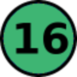 Green Circle 16number — icon emoji for Slack & Discord (Discord)