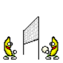 Banana Volleyball — cartoon emoji for Slack & Discord