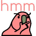 Hmm Parrot — cartoon emoji for Slack & Discord