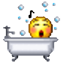 Bathtub Singing — cartoon emoji for Slack & Discord