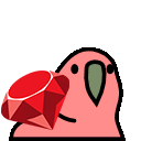 Ruby Parrot — cartoon emoji for Slack & Discord