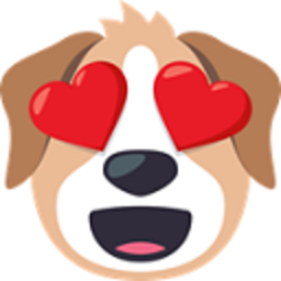 Dog Heart Eyes — cartoon emoji for Slack & Discord (Discord)