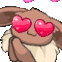 Eevee Hearteyes — cute emoji for Slack & Discord