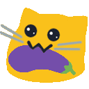Moew Nomeggplant — cartoon emoji for Slack & Discord