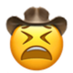 Tired Cowboy — cartoon emoji for Slack & Discord (Discord)