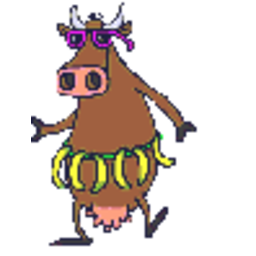 Hula Cow — cartoon emoji for Slack & Discord (Discord)