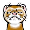 Ferret Disgust — cartoon emoji for Slack & Discord