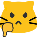 Meow Thumbsdown2 — cat emoji for Slack & Discord