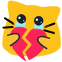 Meow Brokenheart — cartoon emoji for Slack & Discord