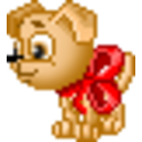 Puppy Bow — cartoon emoji for Slack & Discord