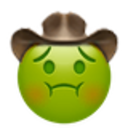 Nauseated Cowboy — cartoon emoji for Slack & Discord