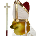 Dog Pope Hat — dog emoji for Slack & Discord
