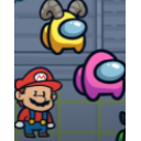 Mario In Among Us — cartoon emoji for Slack & Discord